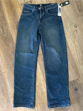 Madden NYC Dark Blue Barrel Jeans - Rolled Cuff